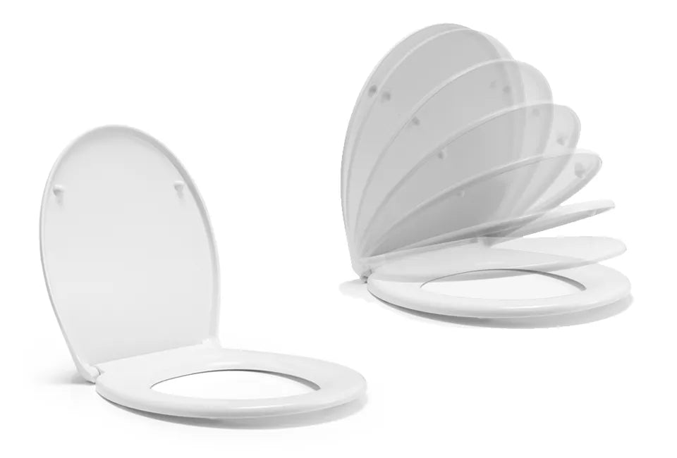 Home&Comfort - Stevige D-vormige toiletbril met softclose - Glanzend wit