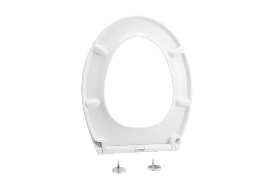 Home&Comfort - Stevige D-vormige toiletbril met softclose - Glanzend wit