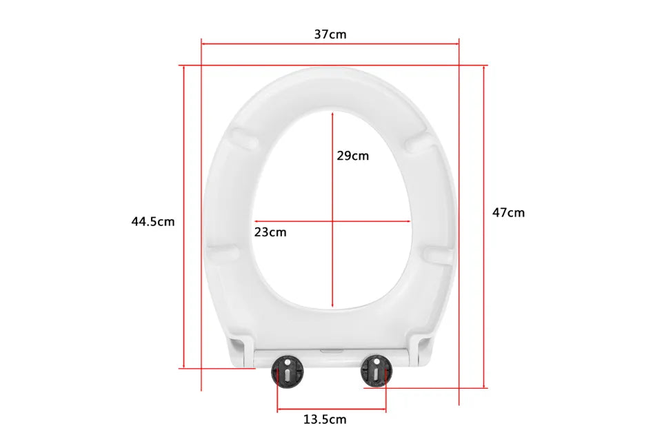 Home&Comfort - Stevige D-vormige toiletbril met softclose - Glanzend wit