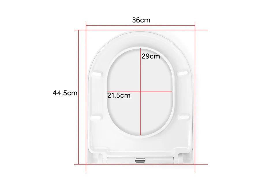 Home&Comfort - Stevige D-vormige toiletbril met softclose - Glanzend wit