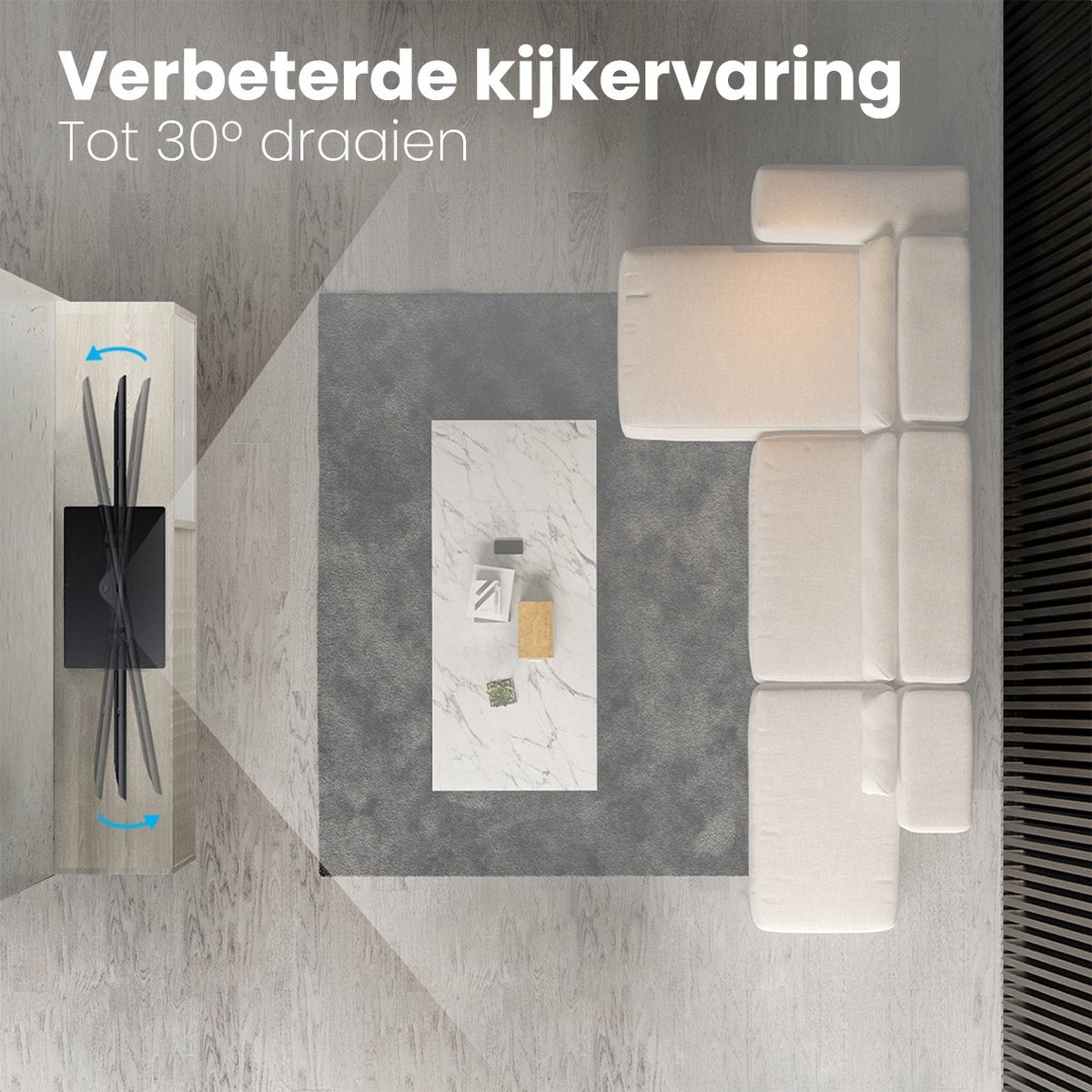 Auronic TV Standaard – Draaibaar – max. 40 kg –26 t/m 55 inch - 40 x 26 x 73,1 cm – Zwart