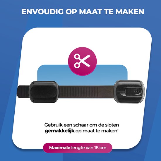Roegaarden Kinderslot kastjes - kastbeveiliging voor kinderen - Zonder boren - Zwart - 8 Stuks