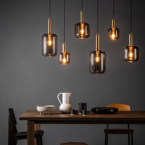 Lucide JOANET - Hanglamp - 2xE27 - Fumé