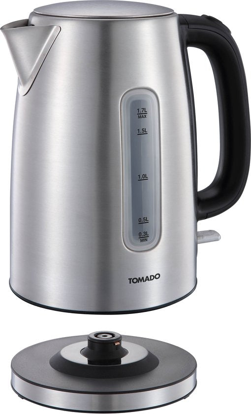 Tomado TWK1709S - RVS Waterkoker - 1,7 liter inhoud - 2200W - Kalkfilter - Waterniveau indicator