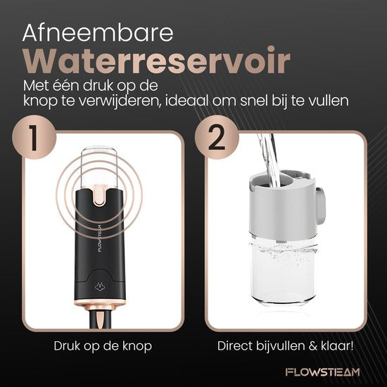 FLOWSTEAM® Luxe Stoomreiniger - 13 Opzetstukken - 120° Stoom – Tapijtreiniger – Vlekkenreiniger – Zetelreiniger - Handstoomreiniger – 5M Snoer - Inclusief 2 Microvezeldoekjes