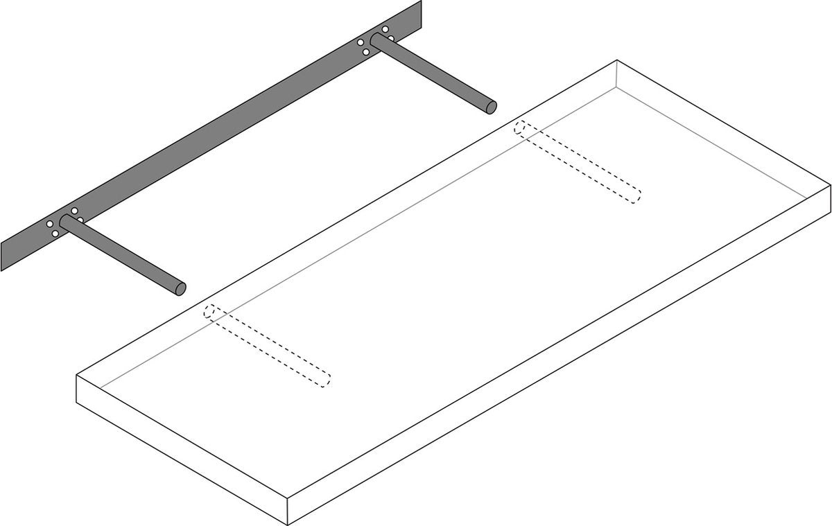 Casaria Wandplank Zwevend - 90 cm 15kg Belastbaar - Mat Grijs