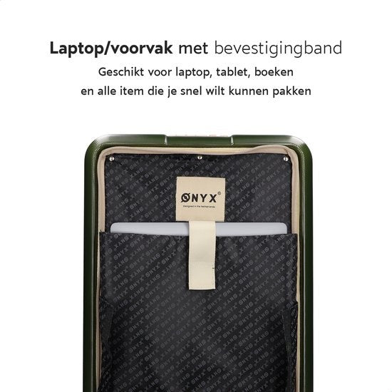 ONYX® Handbagage Koffer 35 L - Spinner wielen - Lichtgewicht Trolley - Dubbel TSA Slot - Handig voorvak - 55 cm - Olive