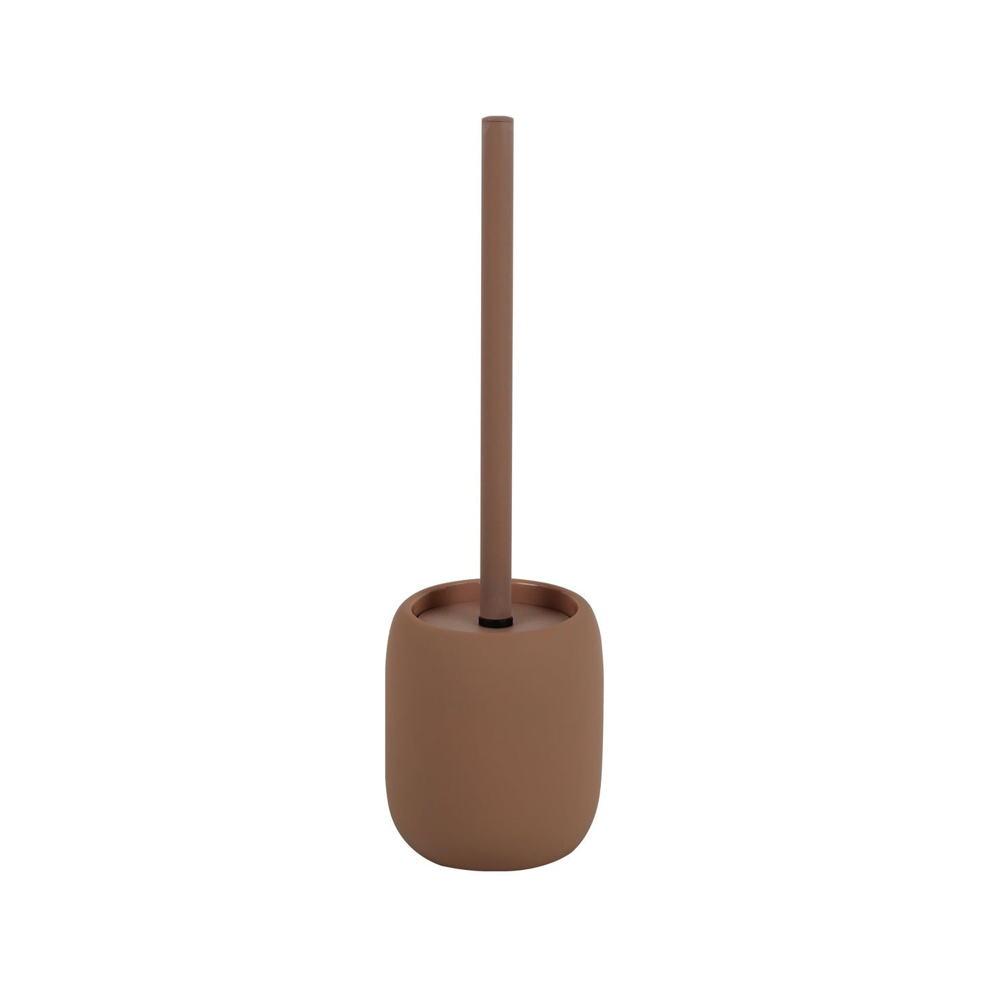 Furnihaus Keramische Badset 4-Delig – Bruin Met Rubber Coating – Stoneware Badkamer Accessoires