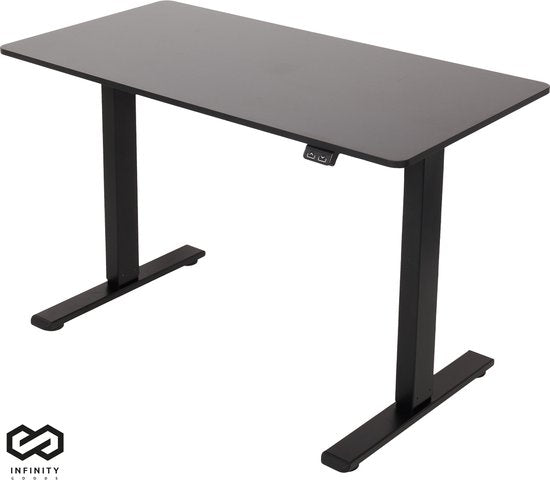 Infinity Goods Zit Sta Bureau - Elektrisch Verstelbaar In Hoogte - 120 x 60 CM - Zwart