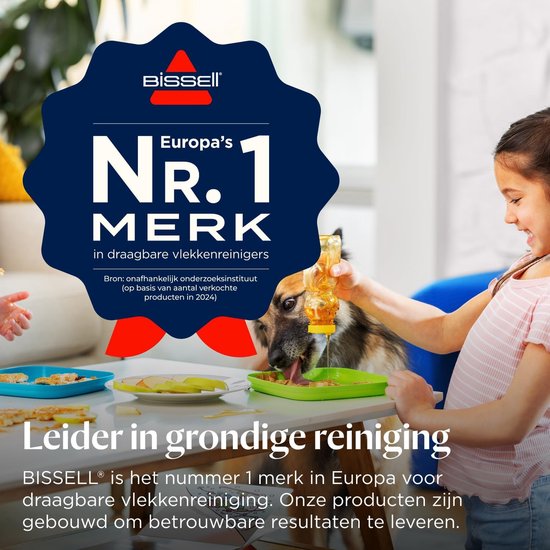 BISSELL MultiClean Spot & Stain Draagbare Vlekkenreiniger - Met HeatWave Technologie & 4 Opzetstukken - Tapijtreiniger voor Bank, Auto & Matras - Carpet Cleaner Apparaat - Extra Lange 2.2m Slang - Reinigingsmachine - Zetelreiniger - 4720M