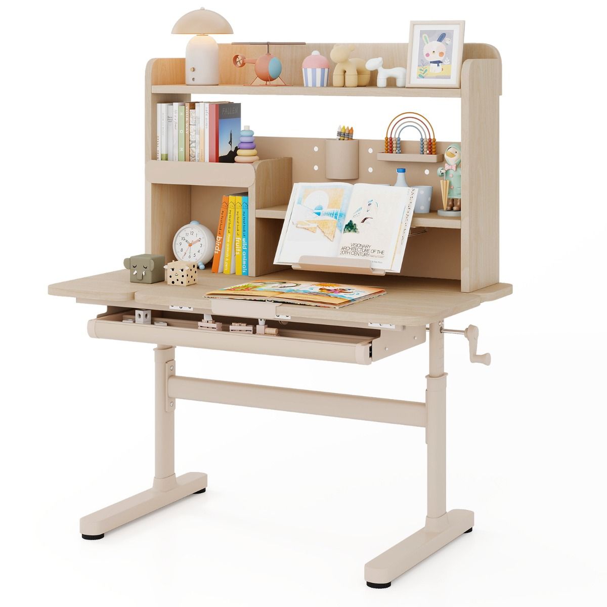 Coast Kinderschrijftafel - in hoogte verstelbaar - met lade en kantelbaar blad - naturel