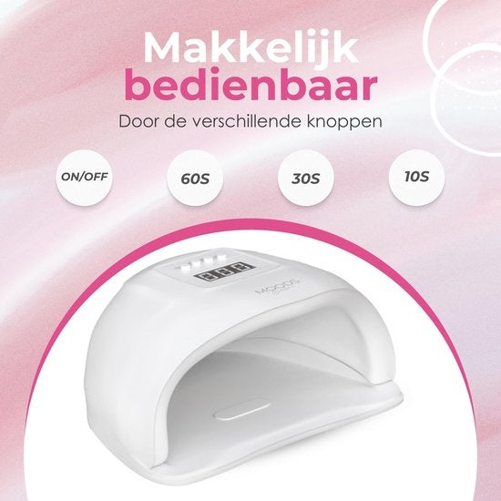 Moods Gellac Professionele Luxe UV Nagellamp - Nageldroger - Bedienbaar met Knoppen - Krachtige LED Lamp - Wit
