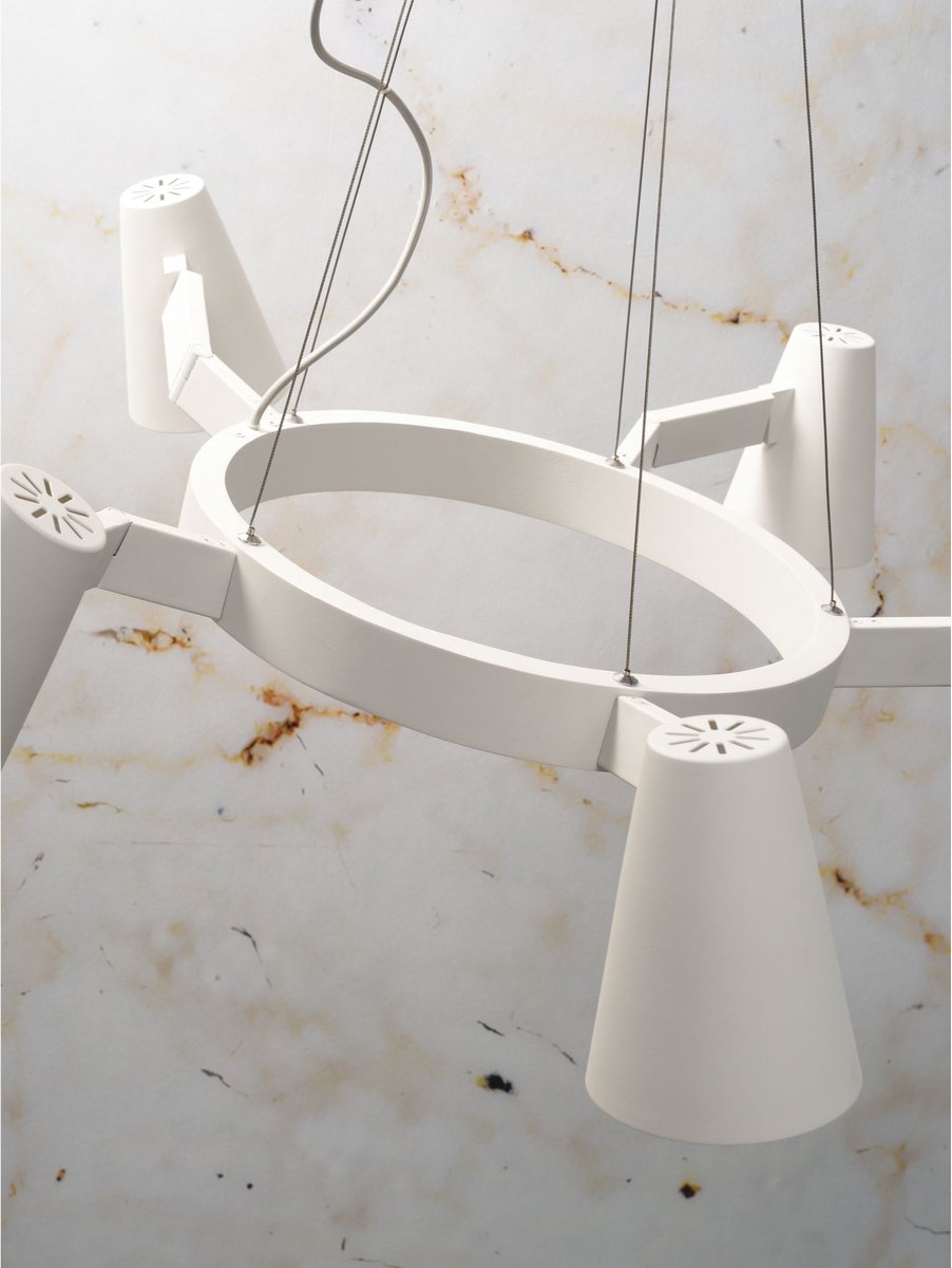 it's about RoMi Hanglamp Biarritz – Wit – Ø100 cm – 5-lichts – Moderne draaibare kroonluchter