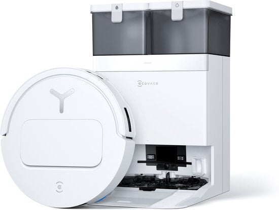 ECOVACS - DEEBOT T50 Omni wit Gen 2 EU - Stofzuig- en dweilrobot - 21.000 Pa zuigkracht- Zelfreinigende Robotstofzuiger met Warmwater – Dweilsysteem - Automatisch Leegstation - Geschikt voor dierenharen