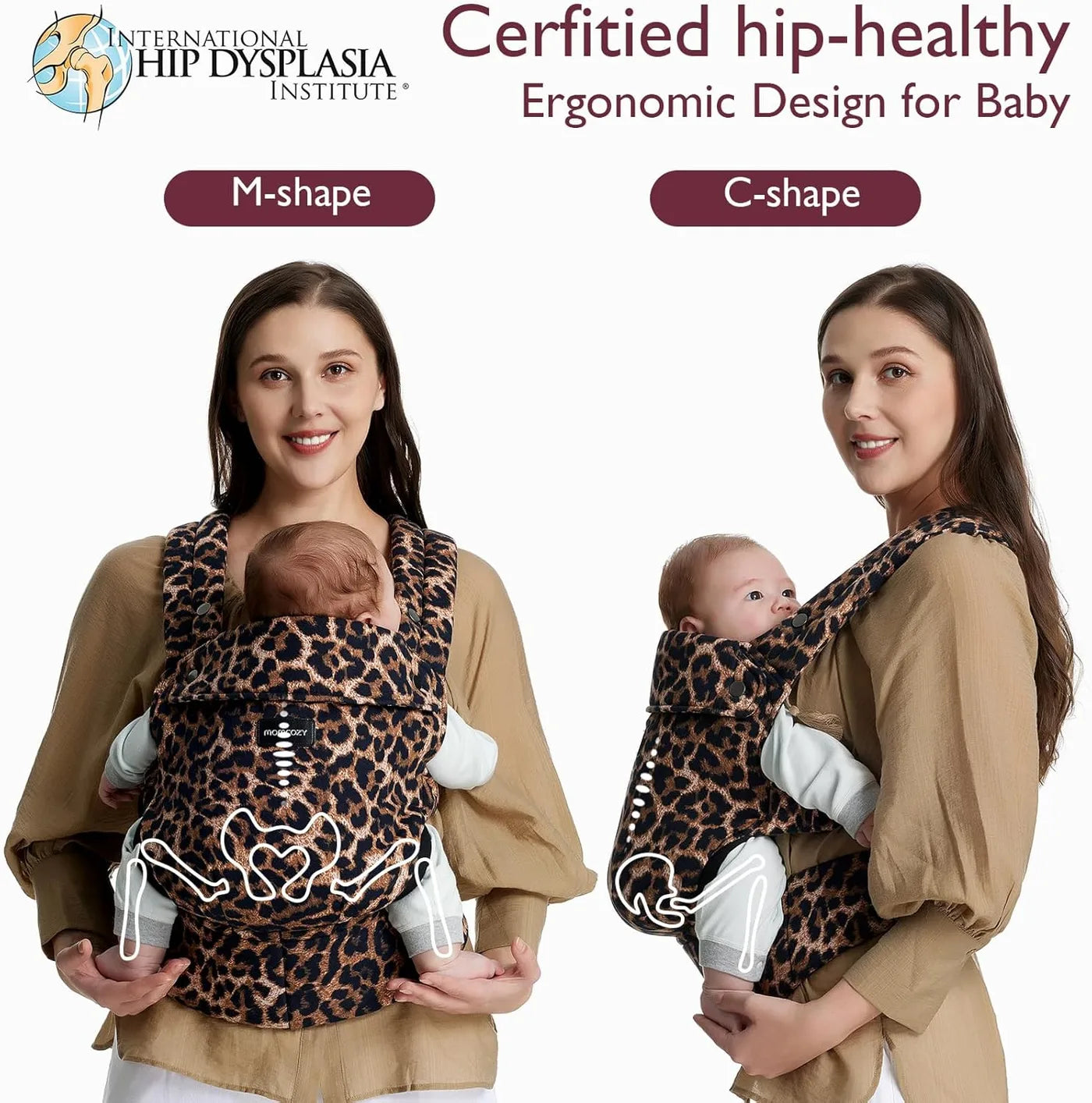 Momcozy Leopard Baby Draagzak - 3-in-1 - Ergonomisch - 3-20 kg - 100% Katoen - Verstelbaar - Wasbaar