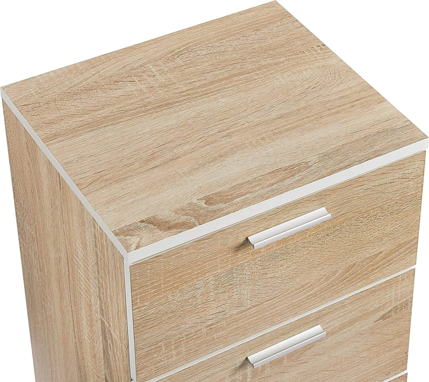 Yaheetech Nachtkastje Met 3 Lades – Voorzien Van Anti-kantelvoorziening En Bronzen Knoppen En Geïllustreerde Handleiding – Voor Slaapkamer En Woonkamer – Eiken Mdf – 40 x 35 x 60 cm