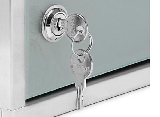 Monzana - Medicijnkastje met Slot - Zilver - RVS - 48,5cm x 25cm x 12cm