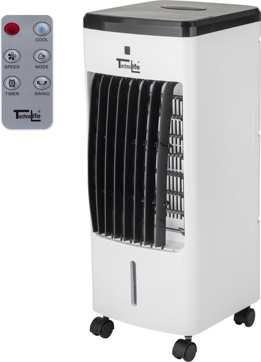 Technolife TL-2701 Aircooler met Afstandsbediening en Timer - 3.5L - Wit/Zwart