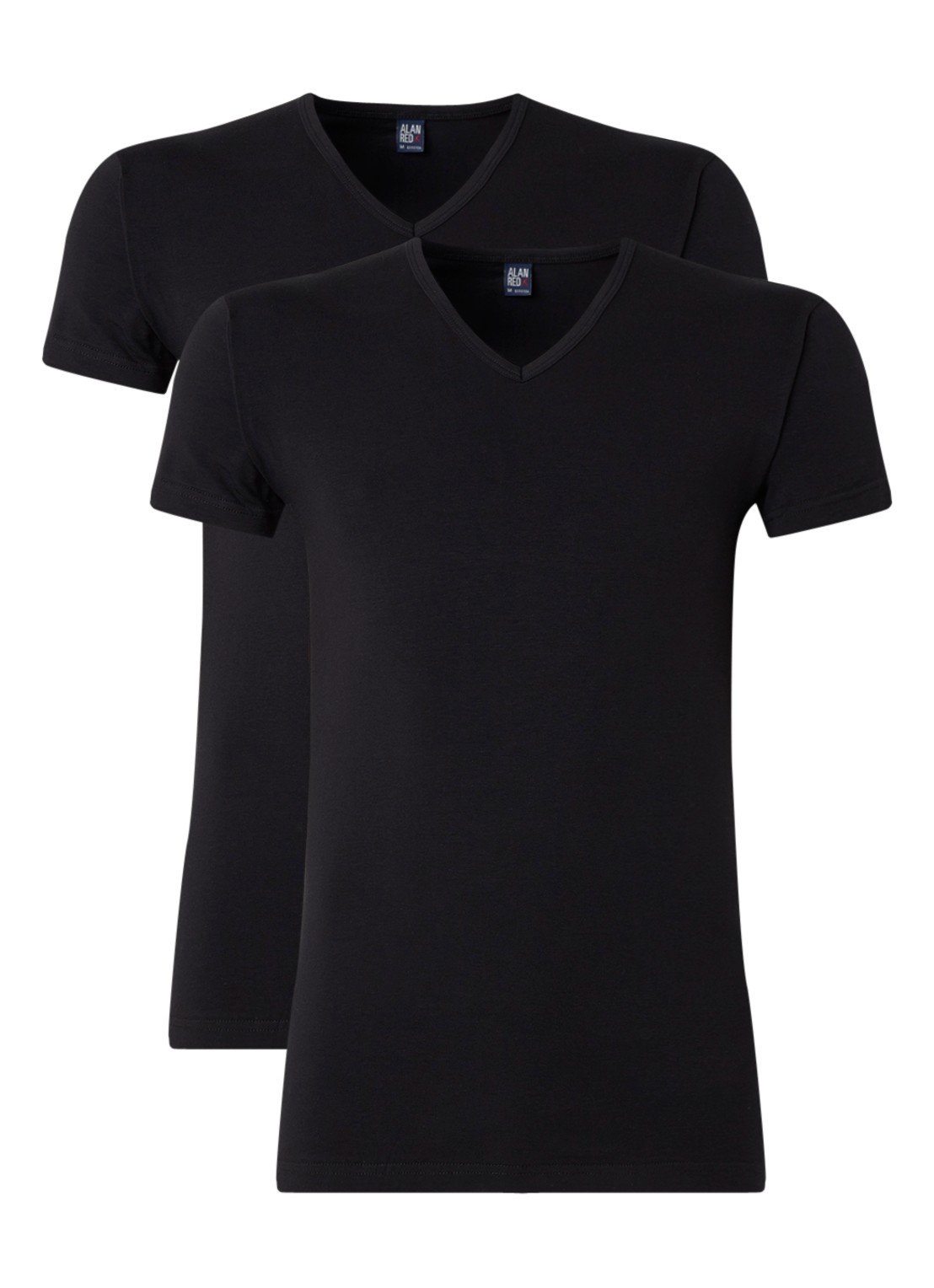 Alan Red – 4x Ottawa T-Shirt – Body Fit & Zacht Stretchkatoen – Zwart – Maat L