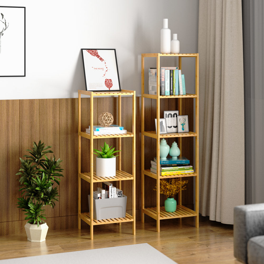 Casaria Staande badkamer/ woonkamer kast bamboe 110x33x33cm