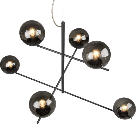 Trio Hanglamp Pure antraciet 6x E14- 80 x 115 x 150 cm