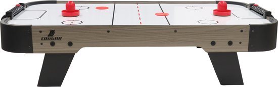 Cougar Airhockey Tafel Mini – 3ft Airhockeyspel – Compacte Airhockeytafel voor Thuis – Inclusief Pushers en Pucks – Eiken/Grijs