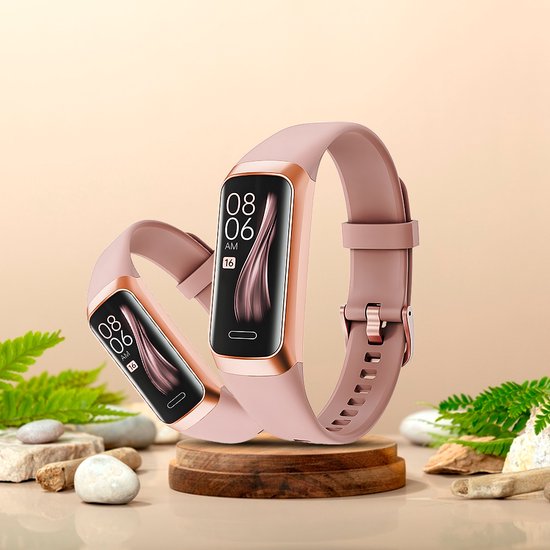 Otiume Activity Tracker HR - Smartwatch Sporthorloge met Stappenteller en Hartslagmeter - Fitness Tracker met Bloeddrukmeter - Roze - Dames, Heren & Kinderen