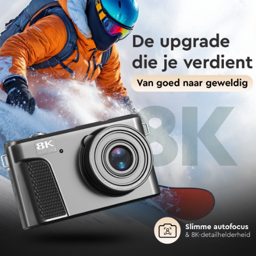 K&L 8K Digitale Camera Zonder 128GB SD-kaart - 88 MP - 18x Zoom - WiFi - 3,0" UHD - Vlogcamera