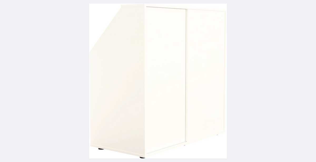 VDD Witte schuine wand kast 100×100×50 cm – compacte opbergkast voor zolder of slaapkamer