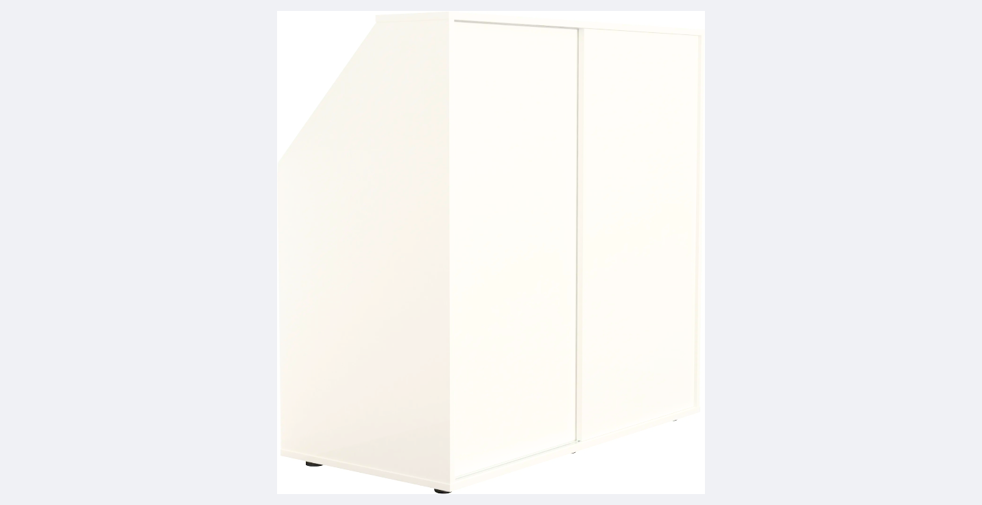 VDD Witte schuine wand kast 100×100×50 cm – compacte opbergkast voor zolder of slaapkamer