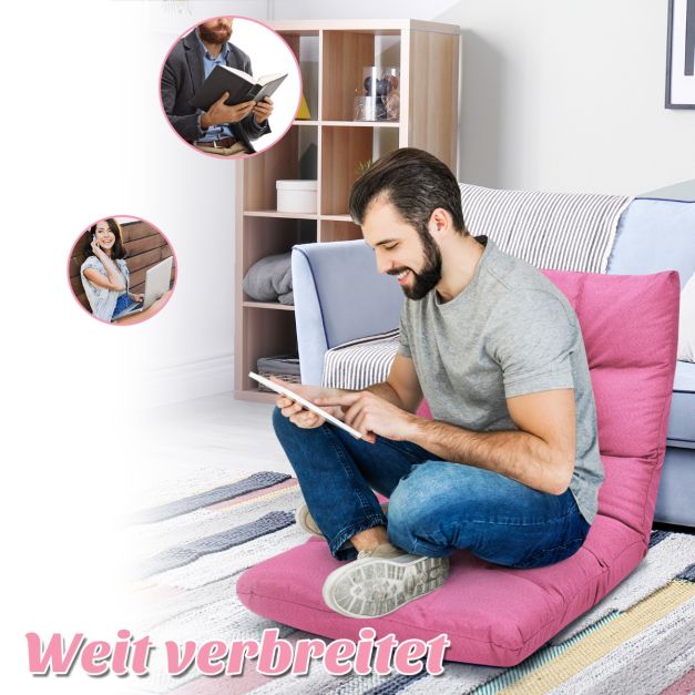 Coast Verstelbare Vloerstoel – 14 Rugstanden – 106,5 x 55,5 x 10 cm – Donkerroze