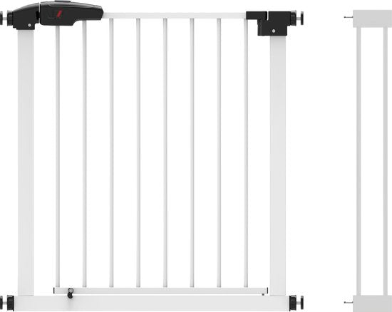 BRASQ Traphekje zonder Boren - Veiligheidshek - verlengstuk 75 t/m 93 cm -  Klembevestiging - Metaal - Hondenhek - Wit