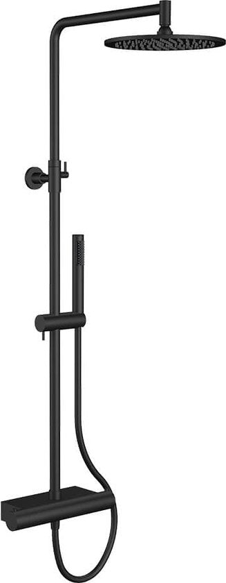 Regn thermostatische regendouche met planchet, mat zwart