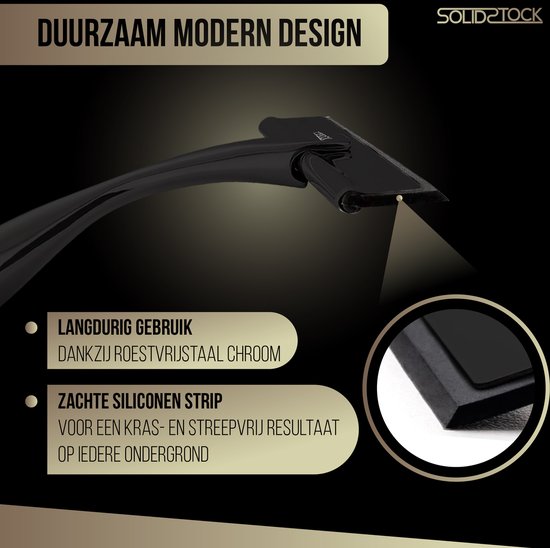 Douchewisser Zwart RVS - Luxe Trekker Douche - Ophanghaak Zonder Boren - Douche Trekker Zwart