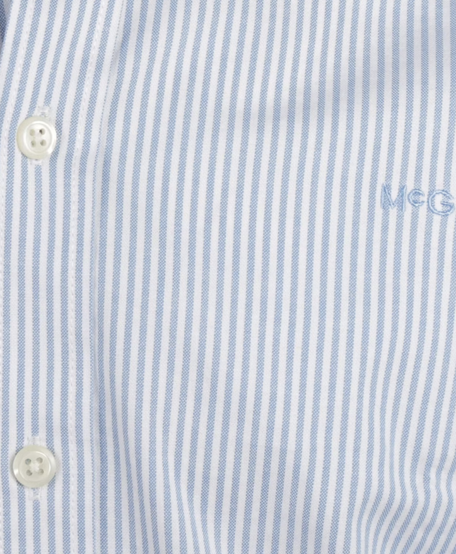 McGregor Stretch Oxford Small Stripe Shirt Heren – maat M – light blue – lange mouwen