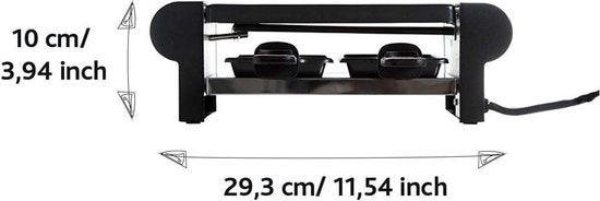Boska Raclette Mini 220V - voor Smelten en Grillen - 2 Personen - Zwart