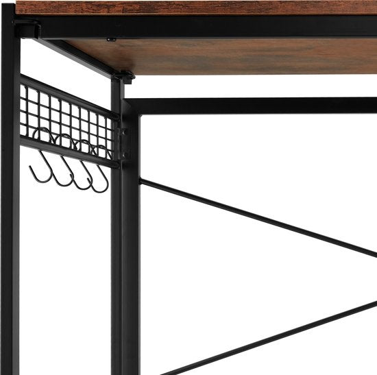 tectake® - Bureau Paterson inklapbaar 102x51x77cm - donkerbruin - 404660