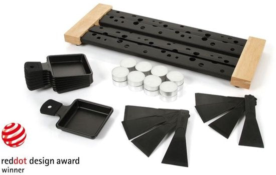 Boska Partyclette® XL - Raclette Grill Set - 8 Personen - Zwart - 48x18 cm