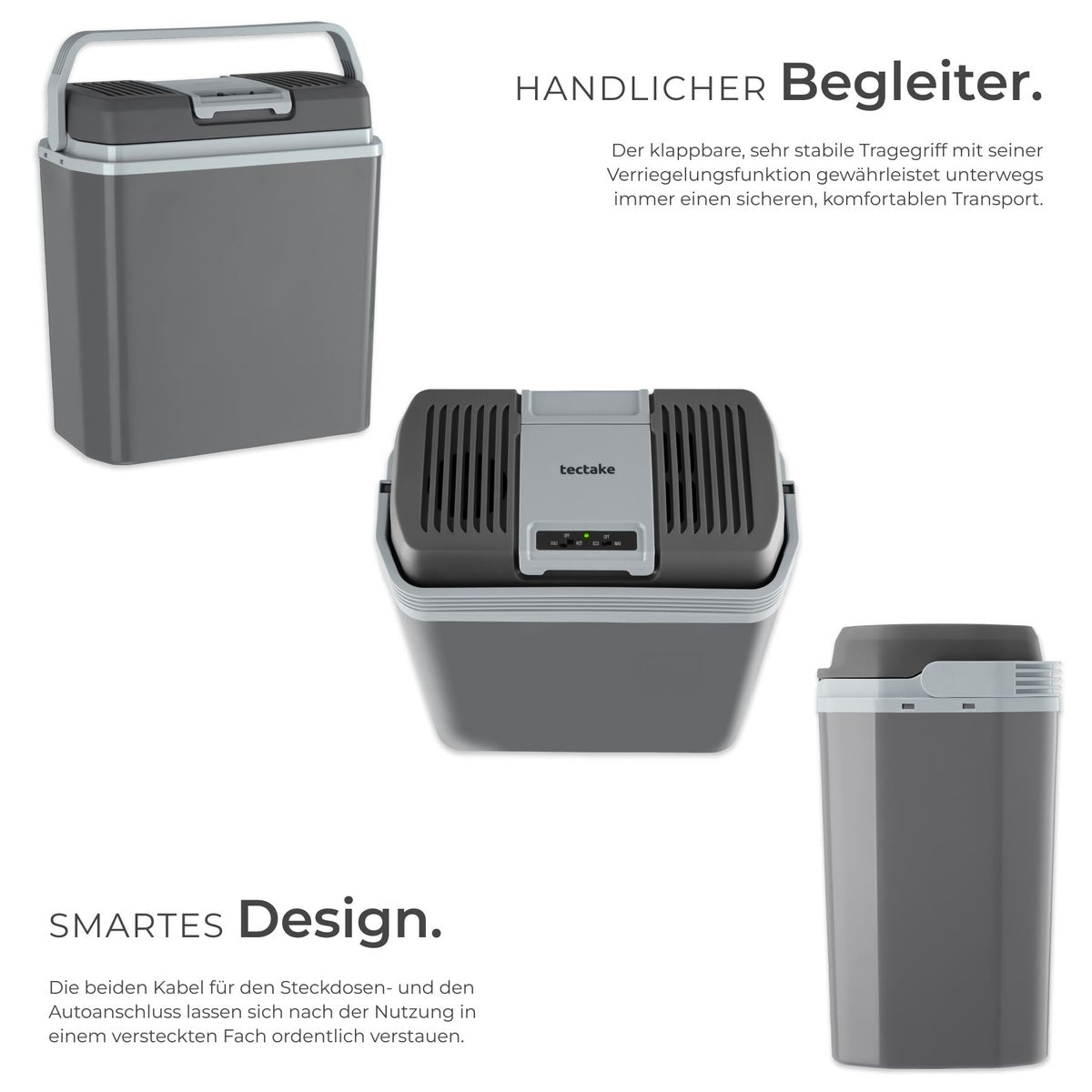 tectake Elektrische Koelbox - 24L - Grijs