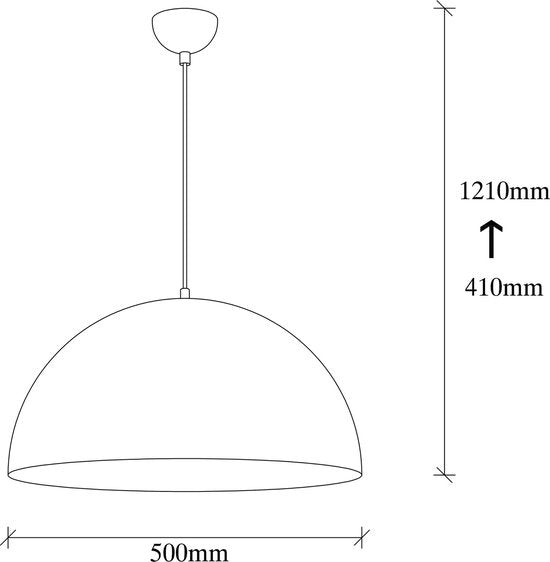 Moderne hanglamp zwart goud 50 cm | Kante