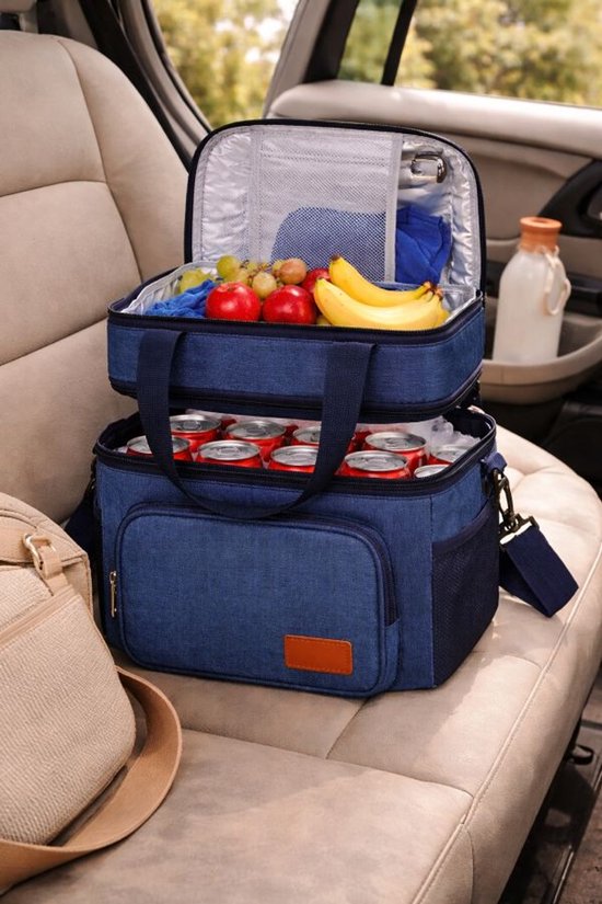 Ceruzo Koeltas 14L – Geïsoleerde Lunchtas – Dubbel Compartiment – Blauw