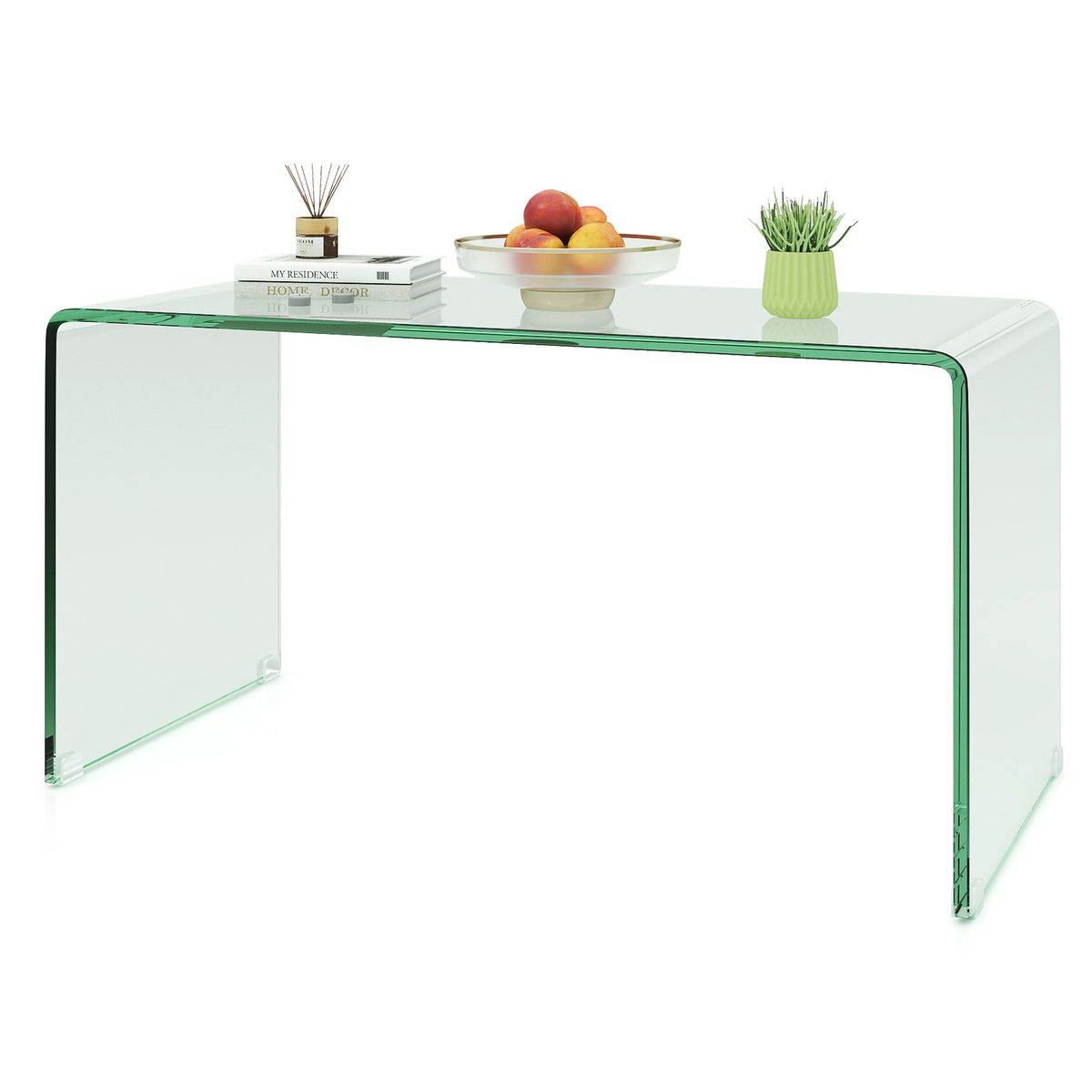 Coast Salontafel - U-vormig bijzettafel - gehard glas - 81,5 x 42 x 40 cm - transparant