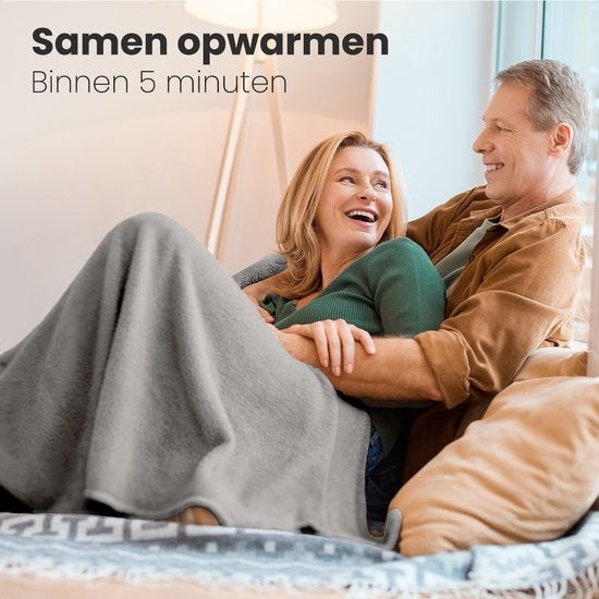 Auronic Elektrische Deken - Warmtedeken - 9 Warmtestanden - 2 Persoons - 200x150 - Licht Grijs