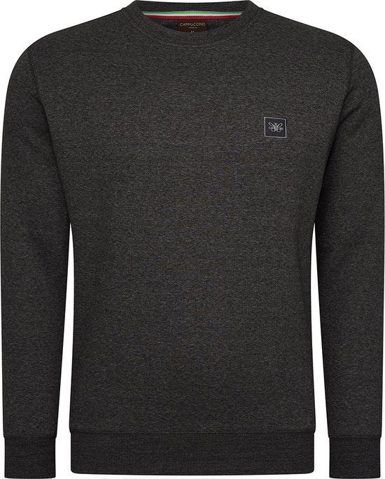 Cappuccino Italia - Heren Sweaters Prato Sweater - Grijs - Maat XXL