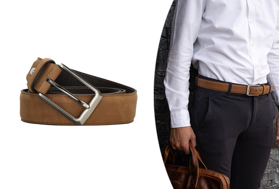 Milanoro Lederen Riem Mannen 115 cm - Cognac – Klassiek & Tijdloos