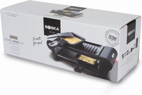 Boska Raclette Mini 220V - voor Smelten en Grillen - 2 Personen - Zwart