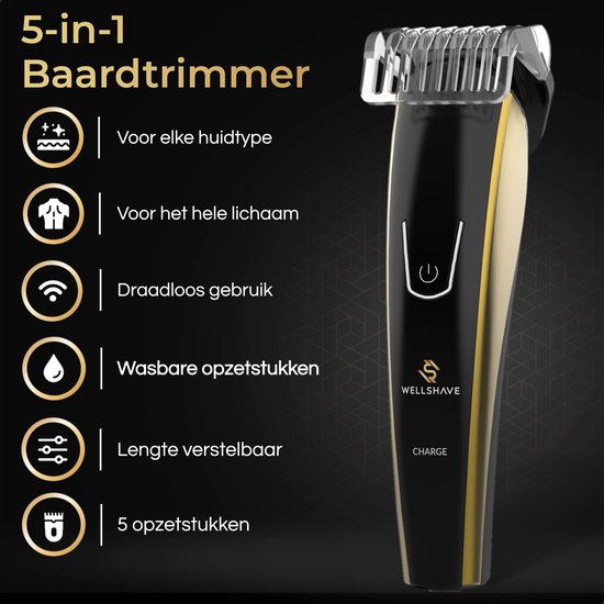 Wellshave 5 in 1 Baardtrimmer Mannen Pro - Trimmer Baard en Lichaam