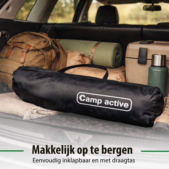 Camp active Vlinderstoel Opvouwbaar - Butterfly Chair Inclusief Draagtas - Campingstoel met Comfortabele Zitting - Lichtgewicht Klapstoel - 70 x 60 x 90 cm - Grijs