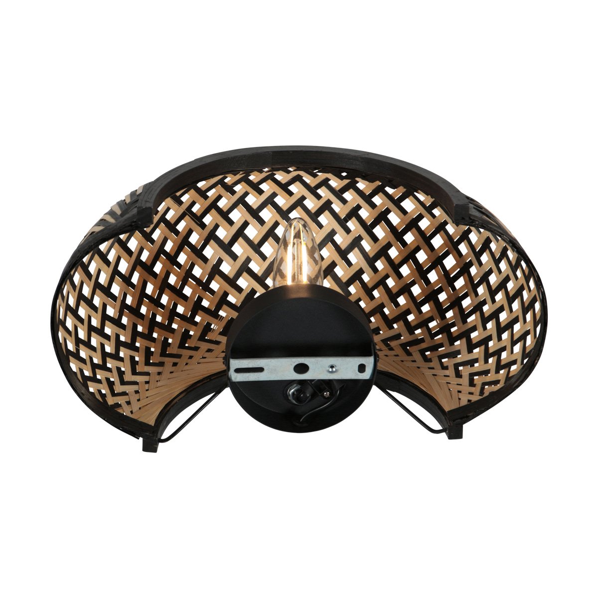 Anne Lighting - wandlamp - MAZE - naturel - bamboe - bedlampje - E27 - 4400BE