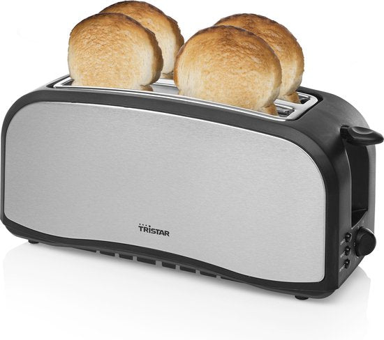 Tristar Broodrooster BR-1046 - 1400W - 7 Bruiningsniveau's - 2 Broodsleuven voor 4 boterhammen - RVS